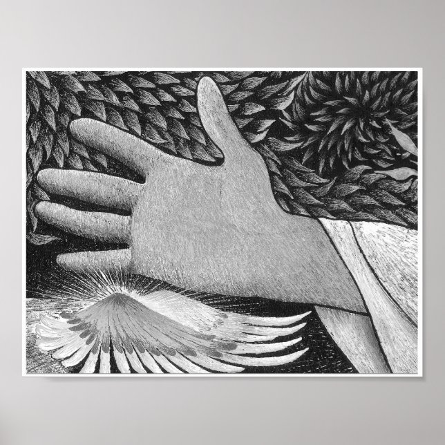 Triptych Begrüßung Christ 8.5X11 B/W Poster (Vorne)