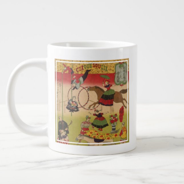 Triptych Print zeigt Circus bei Yasukuni Jinja Jumbo-Tasse (Links)