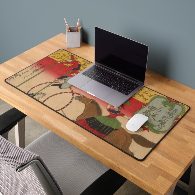 Triptych Print zeigt Circus bei Yasukuni Jinja Schreibtischunterlage (Büro 2)