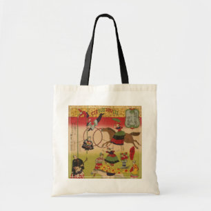 Triptych Print zeigt Circus bei Yasukuni Jinja Tragetasche