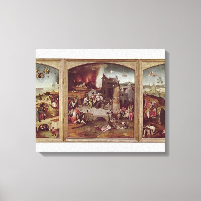 Triptychon der Temptation von St. Anthony Leinwanddruck (Vorderseite)