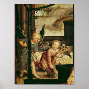 Triptychon der Verehrung des Kindes Poster