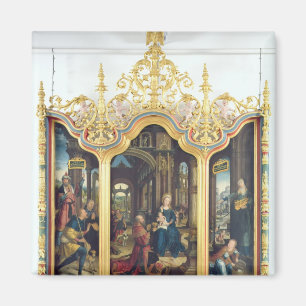 Triptychon der Verehrung des Säuglings Christus Magnet