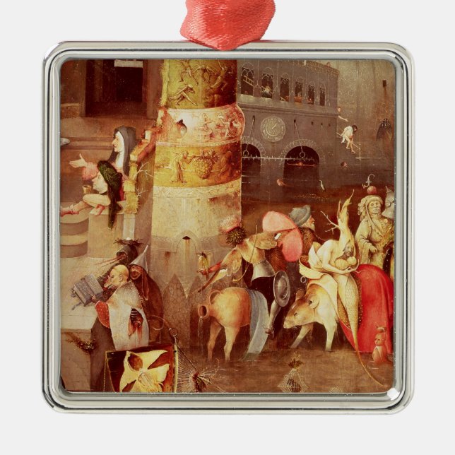 Triptychon der Versuchung von St Anthony Silbernes Ornament (Vorne)