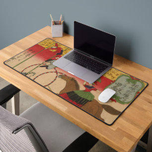 Triptychon-Druck zeigt Zirkus bei Yasukuni Jinja Schreibtischunterlage