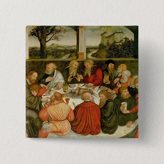 Triptychon, links Platte, Philipp Melanchthon Button (Vorderseite)