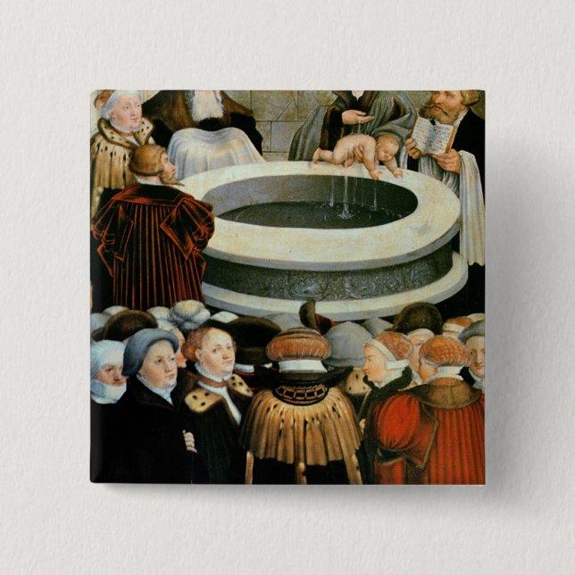 Triptychon, links Platte, Philipp Melanchthon Button (Vorderseite)