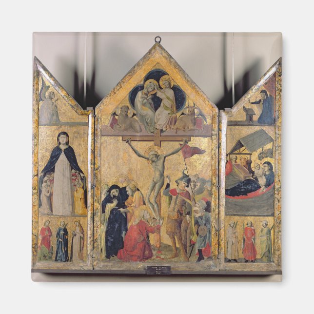 Triptychon mit Szenen aus dem Leben der Menschen Magnet (Vorne)