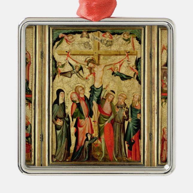 Triptychon, welches die Kreuzigung von Christus Ornament Aus Metall (Vorne)