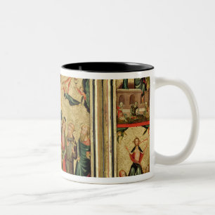 Triptychon, welches die Kreuzigung von Christus Zweifarbige Tasse
