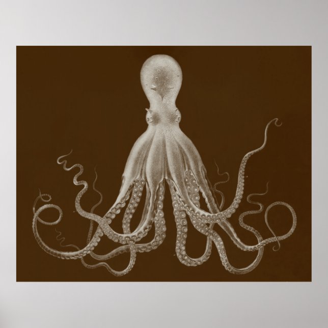 Triptyque Octopus surdimensionné Impression en Bro (Devant)