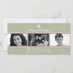 Triptyque Sage Snowflake Carte photo