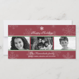 Triptyque Scarlet Snowflake Carte photo