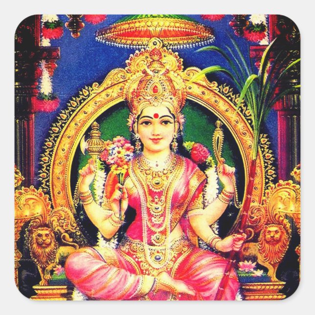 Tripura Sundari (Lalita) Quadratischer Aufkleber (Vorderseite)