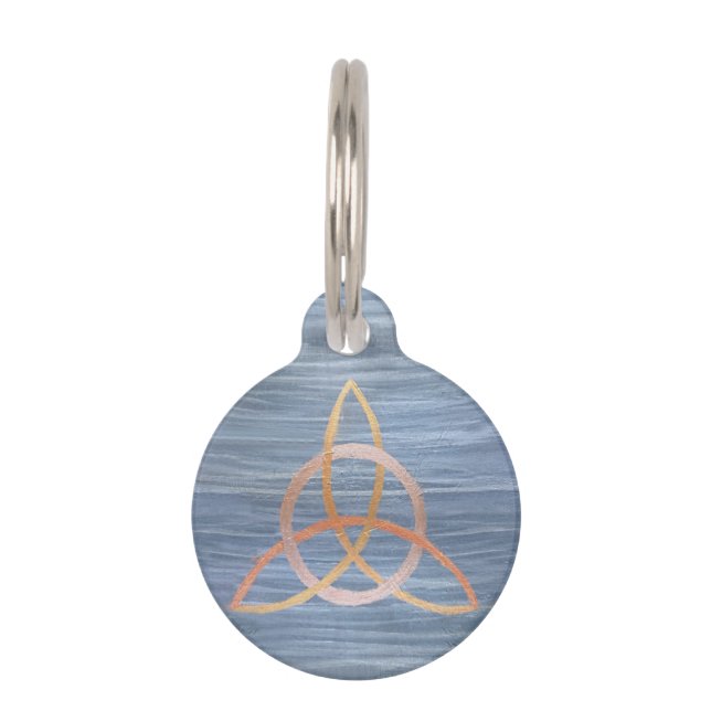 Triquetra Abstrakt | Blue Gold Celtic Trinity Knot Tiermarke (Vorderseite)