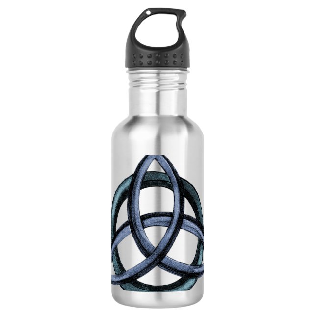 Triquetra (blau) edelstahlflasche (Vorderseite)
