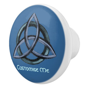 Triquetra (blau) keramikknauf
