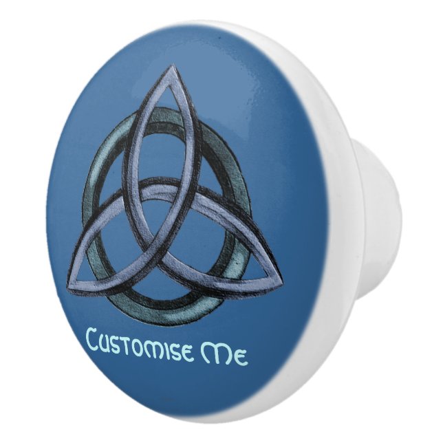 Triquetra (blau) keramikknauf (Rechts)