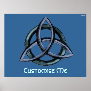 Triquetra (blau) poster