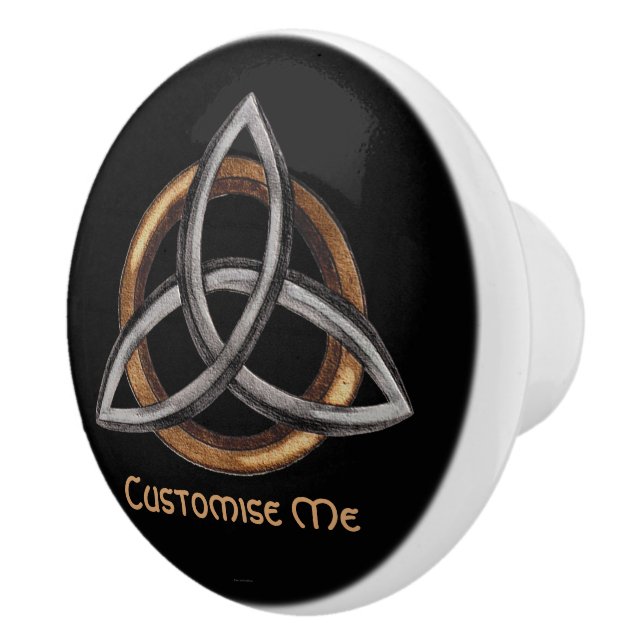 Triquetra (braun/silber) keramikknauf (Rechts)