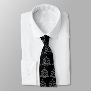 Triquetra-Dreieck-Kreis {Schwarz} Krawatte