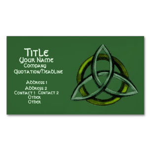 Triquetra (Grün) Magnetische Visitenkarte