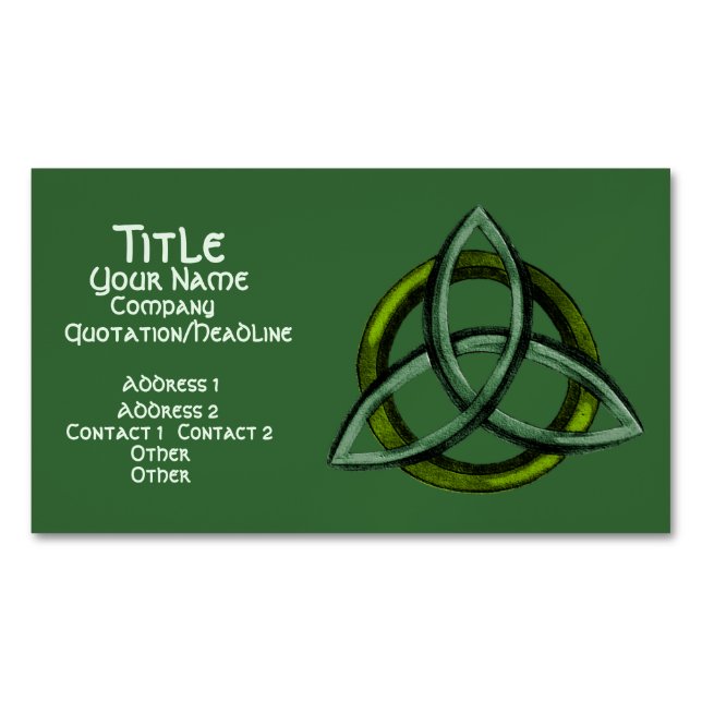 Triquetra (grün) magnetische visitenkarte (Vorderseite)