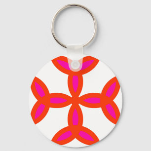 Triquetra Kreuz im hellen glühenden Rosa Schlüsselanhänger