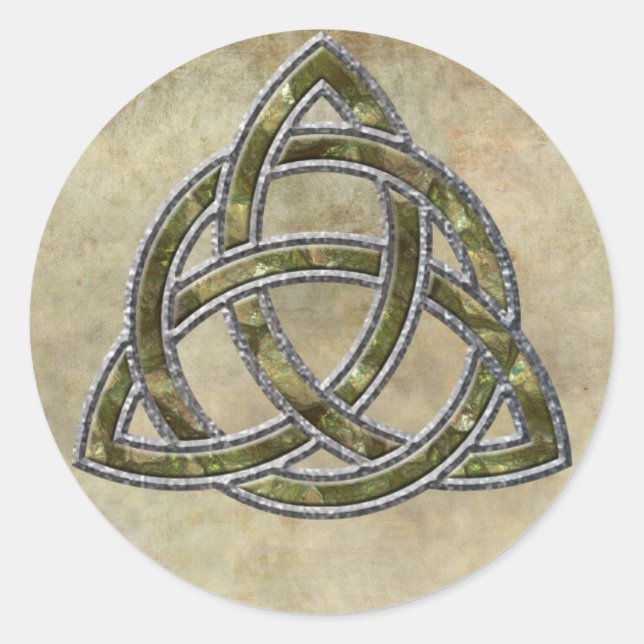Triquetra Natural Runder Aufkleber (Vorderseite)