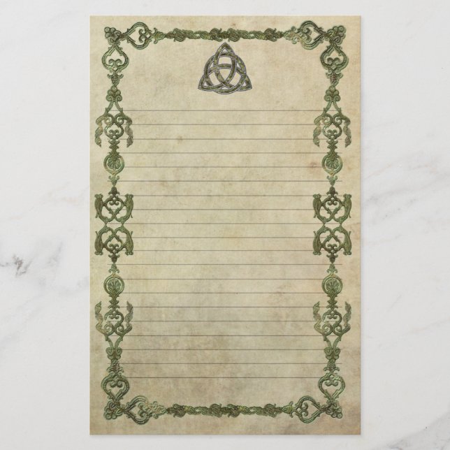 Triquetra natürliches gezeichnet briefpapier (Vorderseite)