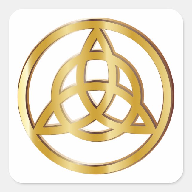 Triquetra-Symbol Quadratischer Aufkleber (Vorderseite)