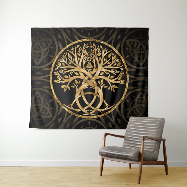 Triquetra Tree of life Wandteppich (Beispiel (Horizontal))