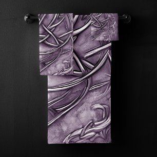 Triquetra Trinity Knot Lavender Lila Imitate Metal Badhandtuch Set