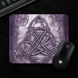 Triquetra Trinity Knot Lavender Lila Imitate Metal Mousepad