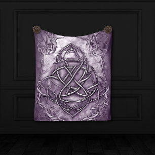Triquetra Trinity Knot Lavender Lila Imitate Metal Wandteppich