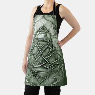 Triquetra Trinity Knot Sage Green Imitats Metallic Schürze
