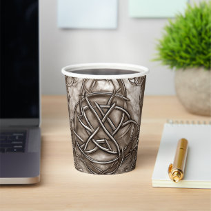 Triquetra Trinity Knot Sepia Imitats Metallic Tin Pappbecher