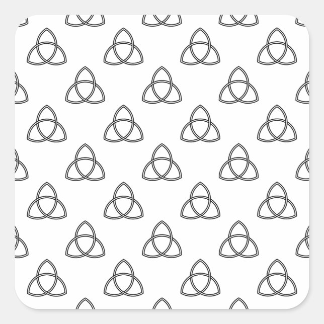 Triquetra Vesica Symbol Quadratischer Aufkleber (Vorderseite)