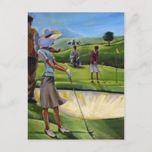 Trish Biddle - Ladys Golf Postkarte