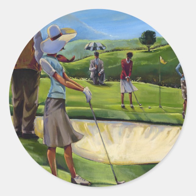 Trish Biddle - Ladys Golf Runder Aufkleber (Vorderseite)