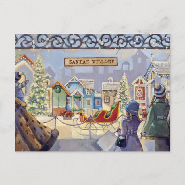 Trish Biddle Santa's Villiage Feiertagspostkarte (Vorderseite)