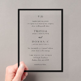 Trisha Black and White Modern Wedding Acryleinladungen