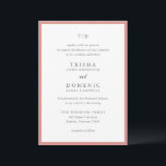 Trisha Coral Pink Moderne Hochzeit Einladung<br><div class="desc">Moderne Hochzeitseinladungen mit einem sauberen Design mit Serif- und Script-Schriftart.</div>