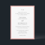 Trisha Coral Pink Moderne Hochzeit Einladung<br><div class="desc">Moderne Hochzeitseinladungen mit einem sauberen Design mit Serif- und Script-Schriftart.</div>