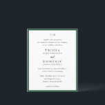 Trisha Emerald Green Budget Wedding Einladung<br><div class="desc">Moderne Hochzeitseinladungen mit einem sauberen Design mit Serif- und Script-Schriftart.</div>