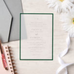 Trisha Emerald Green Modern Wedding<br><div class="desc">Moderne Hochzeitseinladungen mit einem sauberen Design mit Serif- und Script-Schriftart.</div>