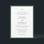 Trisha Emerald Green Modern Wedding Einladung<br><div class="desc">Moderne Hochzeitseinladungen mit einem sauberen Design mit Serif- und Script-Schriftart.</div>