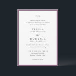 Trisha Lila Moderne Hochzeit Einladung<br><div class="desc">Moderne Hochzeitseinladungen mit einem sauberen Design mit Serif- und Script-Schriftart.</div>