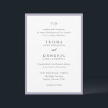 Trisha Lilac Modern Wedding Einladung<br><div class="desc">Moderne Hochzeitseinladungen mit einem sauberen Design mit Serif- und Script-Schriftart.</div>