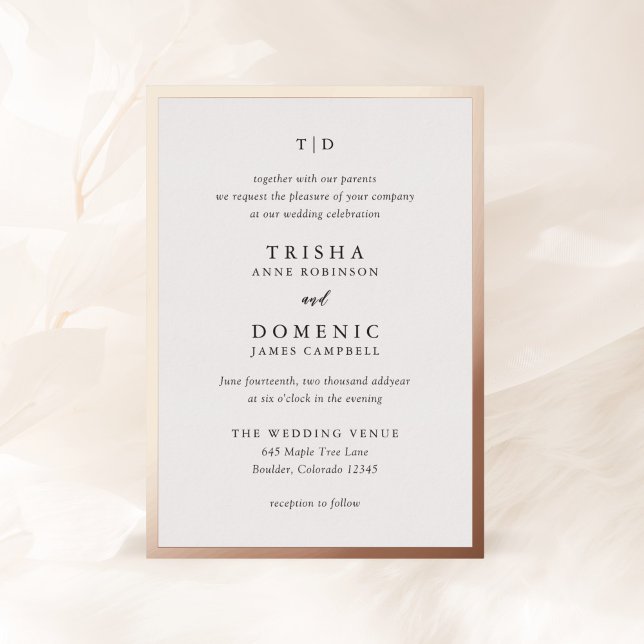 Trisha Modern Wedding Folieneinladung (Von Creator hochgeladen)